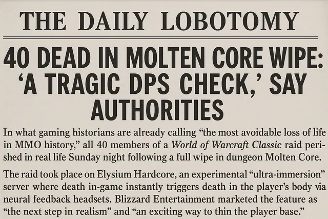 40 Dead in Molten Core Wipe: ‘A Tragic DPS Check,’ Say Authorities