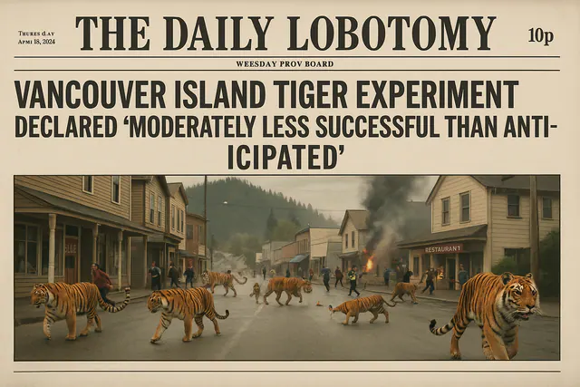Vancouver Island Tiger Experiment Declared “Moderately Less Successful Than Anticipated”
